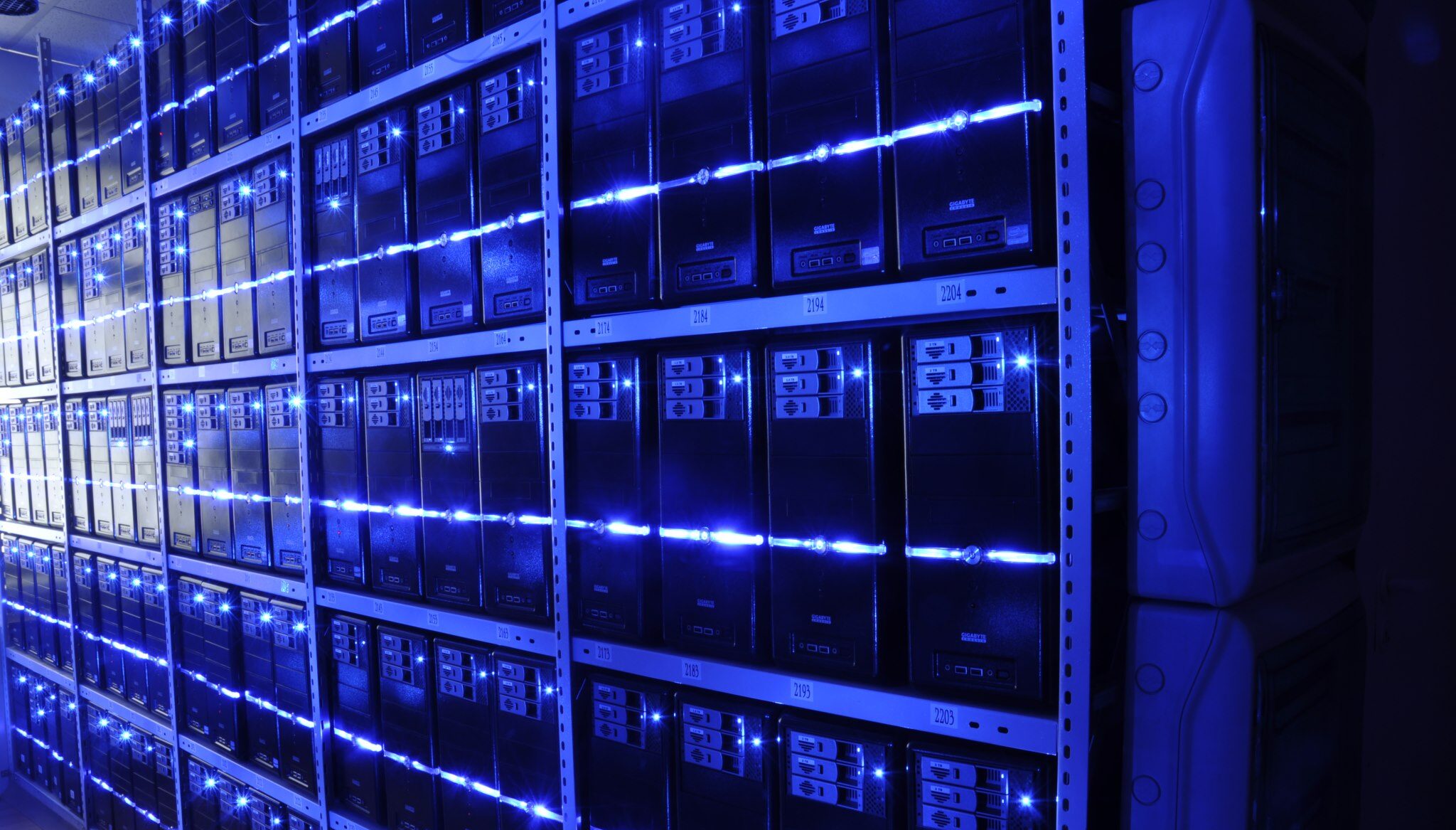 Servers in a data center.